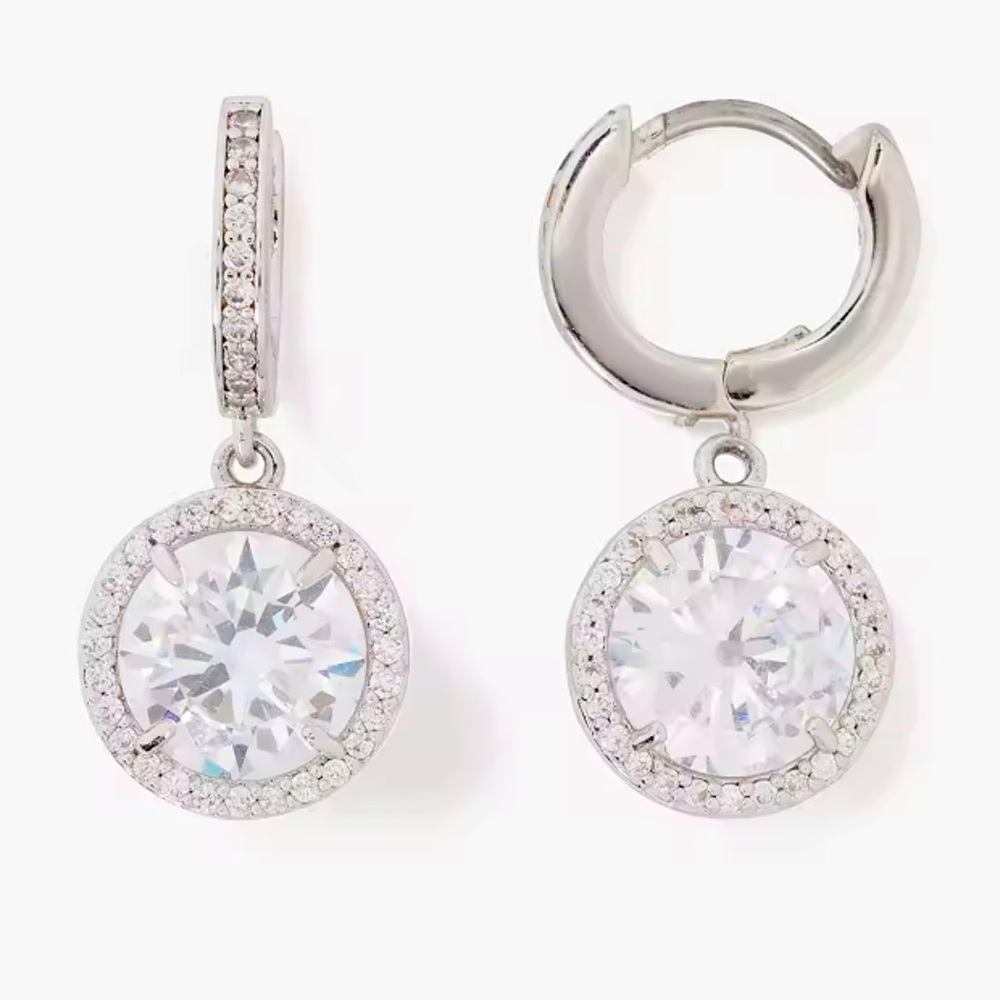 Kate Spade silver earrings. NWT. Retail $58. Something Sparkly Spade… - Picture 6 of 9